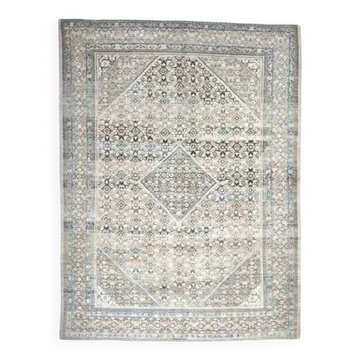 Tapis persan fait main en laine et coton marron clair des années 1970 291x394