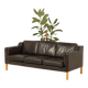 Vintage black leather sofa by Mogens Hansen, Deanmark 1970s