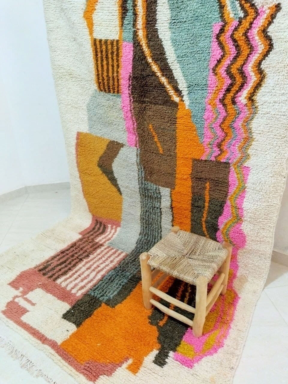 Tapis berbère abstrait orange 250 x 150 cm