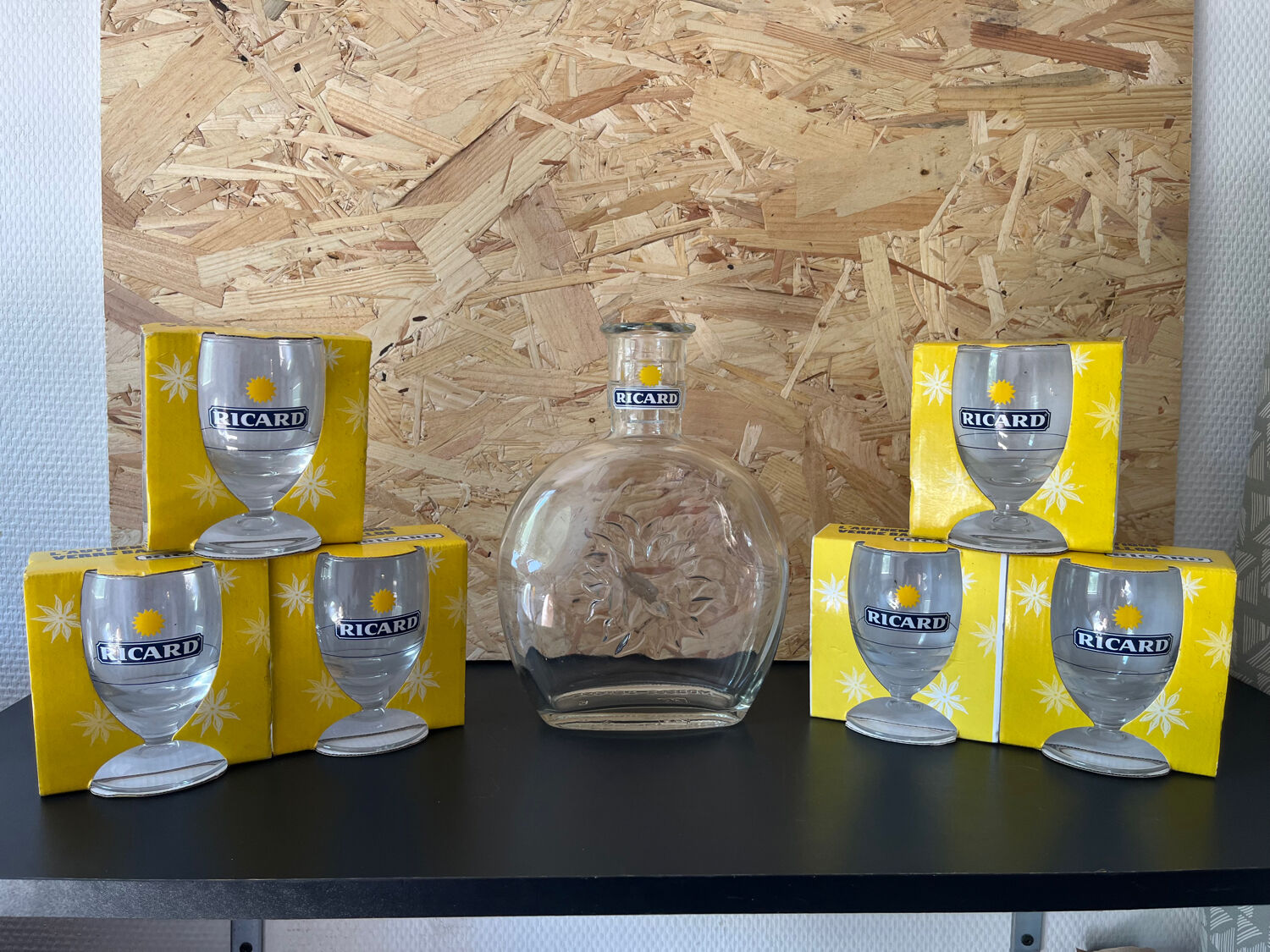 6 Ricard balloon glasses with carafe