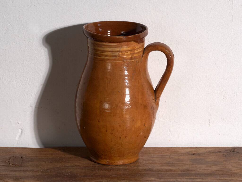 Old glazed ceramic jug – Central Europe, around 1930
