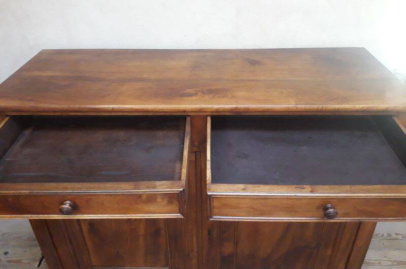 Solid walnut sideboard with 2 doors and 2 drawers, late 19th century