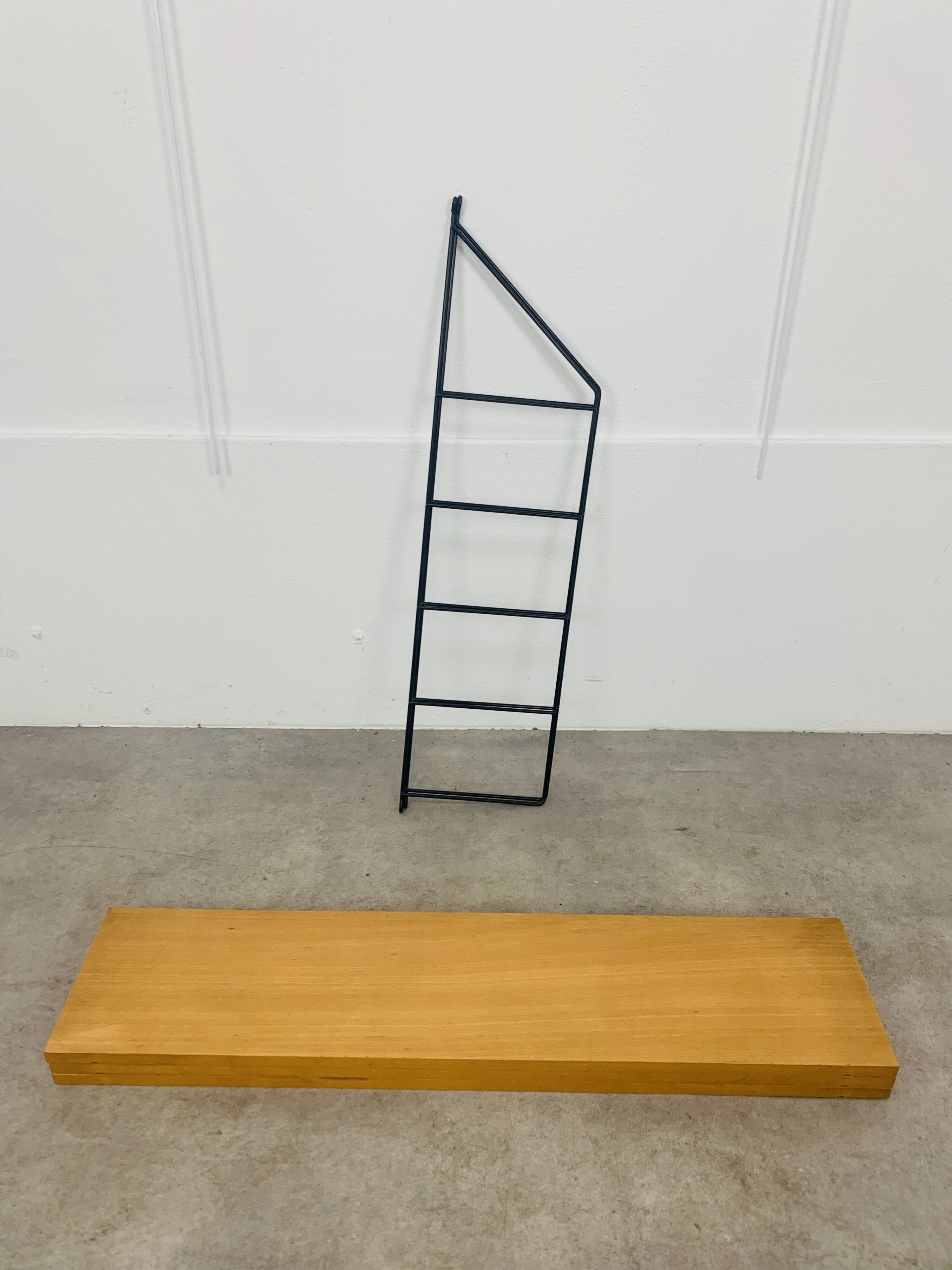 Wooden and metal string shelf, 1960s