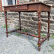 Writing table or wooden desk, Louis XIII style, turned legs, vintage