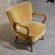 armchair 50s 60s original velvet golden yellow