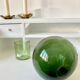 Green blown glass ball, old fishing float