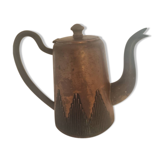 Ancienne cafetière, théière en cuivre