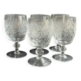 5 engraved crystal glasses