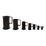 7 old pewter measures