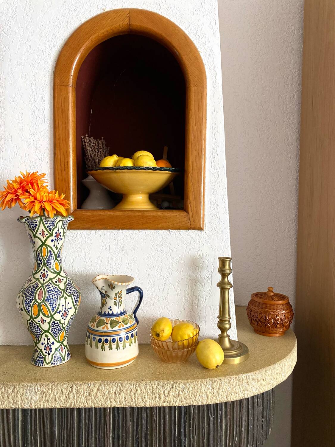 Antique hand-painted ceramic vase
