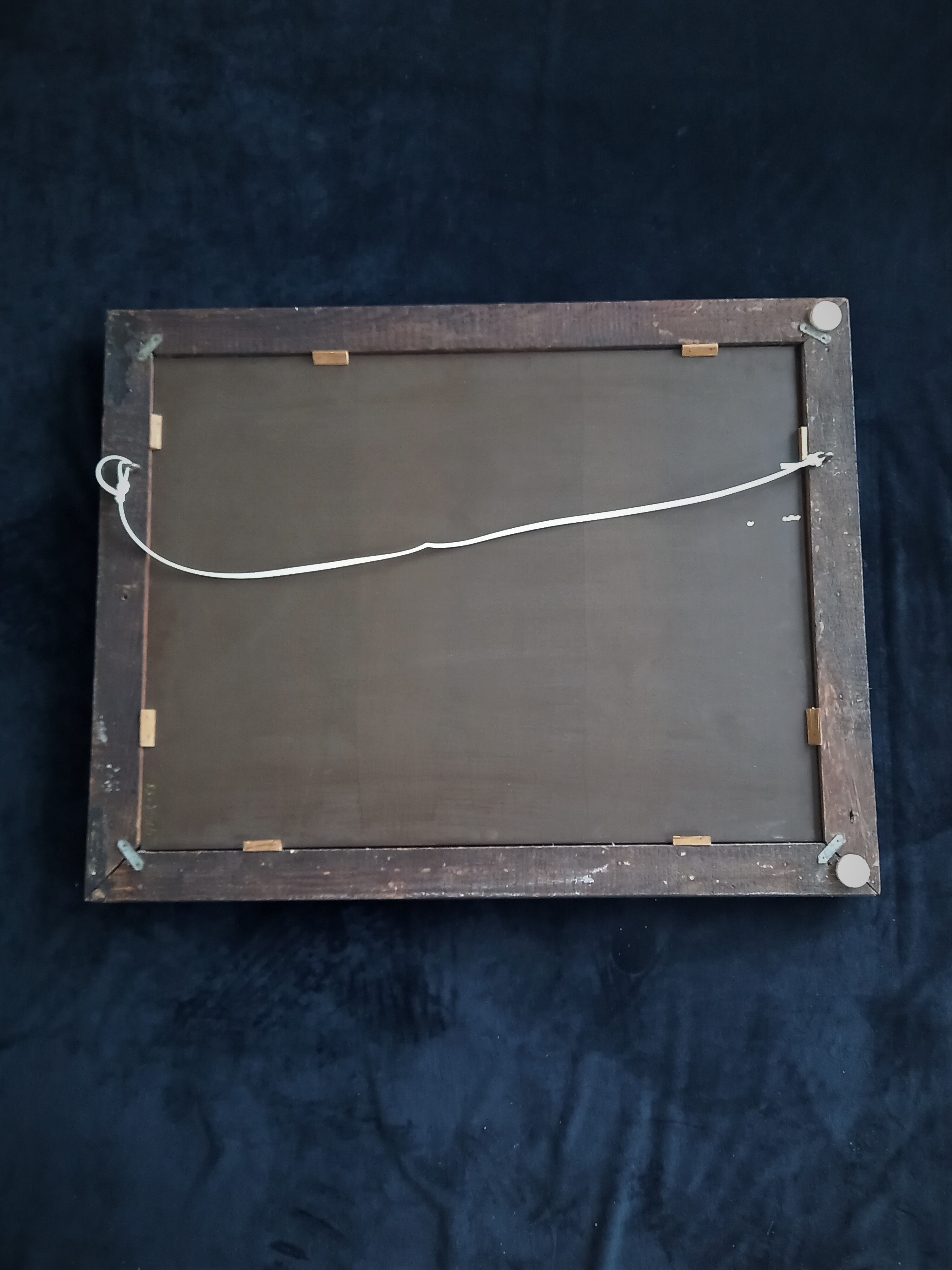 Rectangular mirror of neo-renaissance style in carved oak