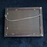 Rectangular mirror of neo-renaissance style in carved oak