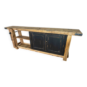 Old restored carpenter's workbench