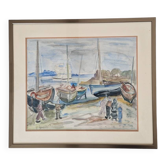 Henri Epstein (1891-1944) - Aquarelle sur papier - Bord de plage - Signée