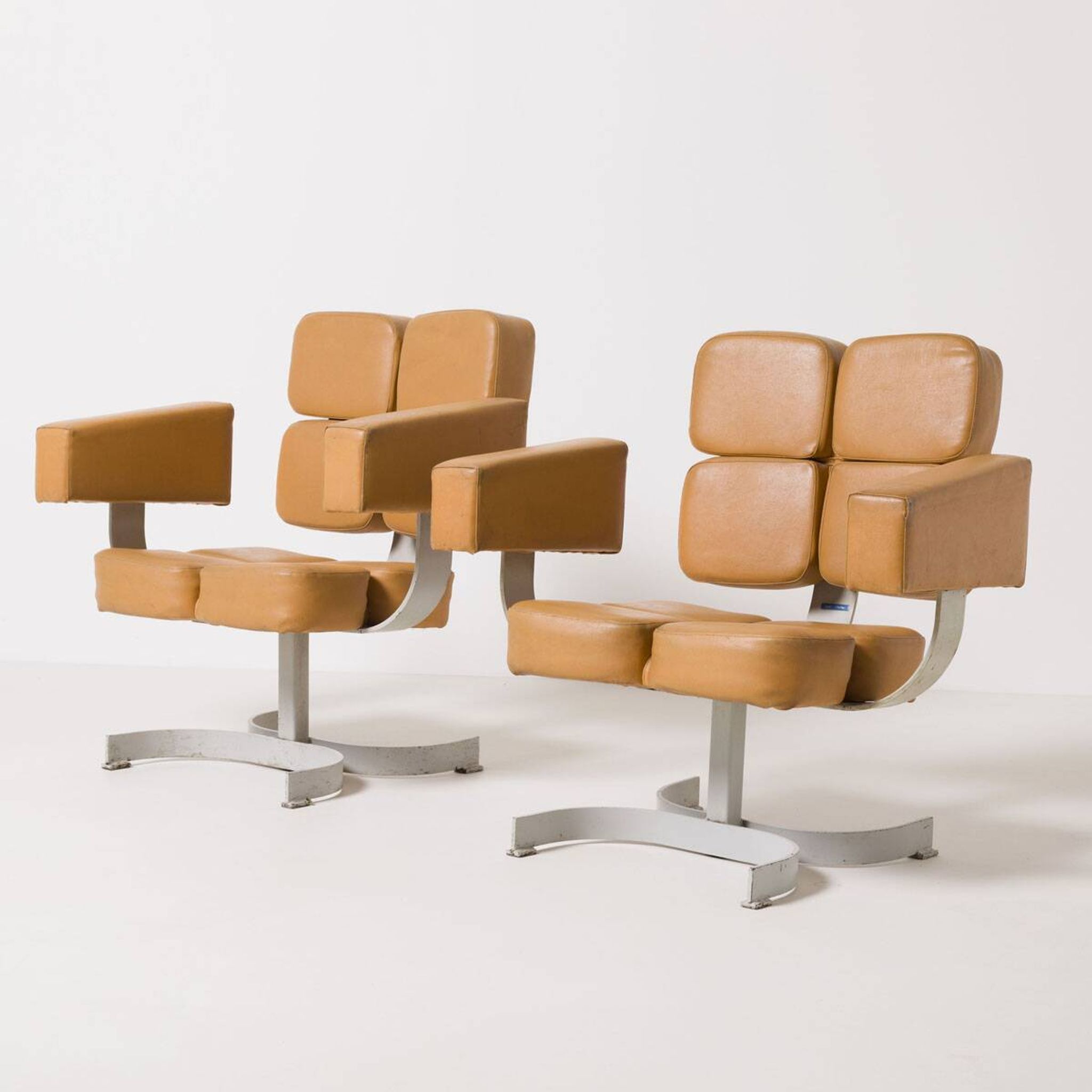 Unique brutalist swivel armchair from former Czechoslovakia, 1970s 1 of 3