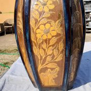 Vase chine en grés émaillé estampillé cachet en creux