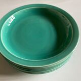 Set of 6 turquoise modernist hollow plates 1950 Villeroy and Boch