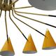 Mid-Century Modern Italian Yellow Lacquered Metal and Brass Pendant Lamp