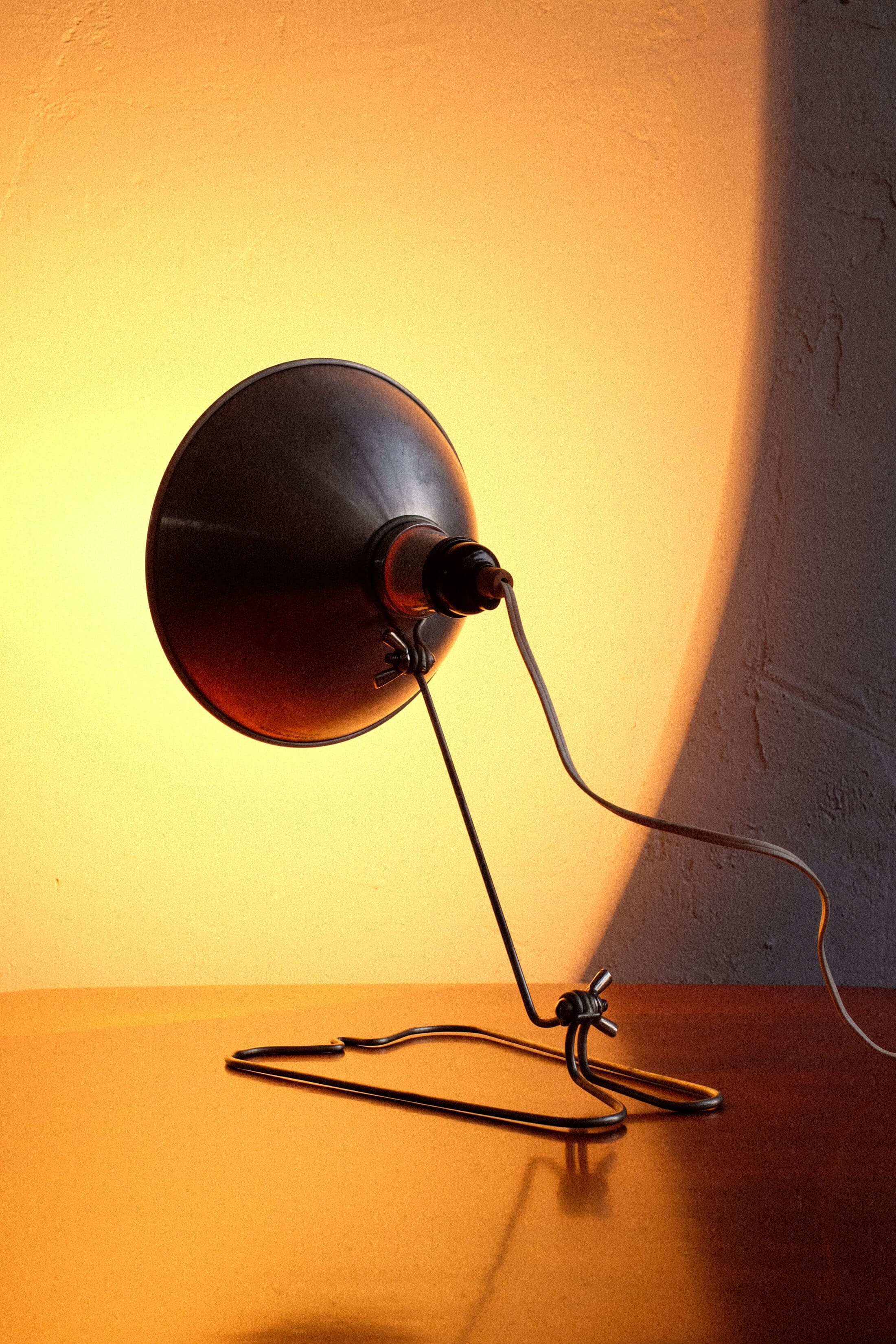 Industrial czechoslovak metal table lamp, 1960s