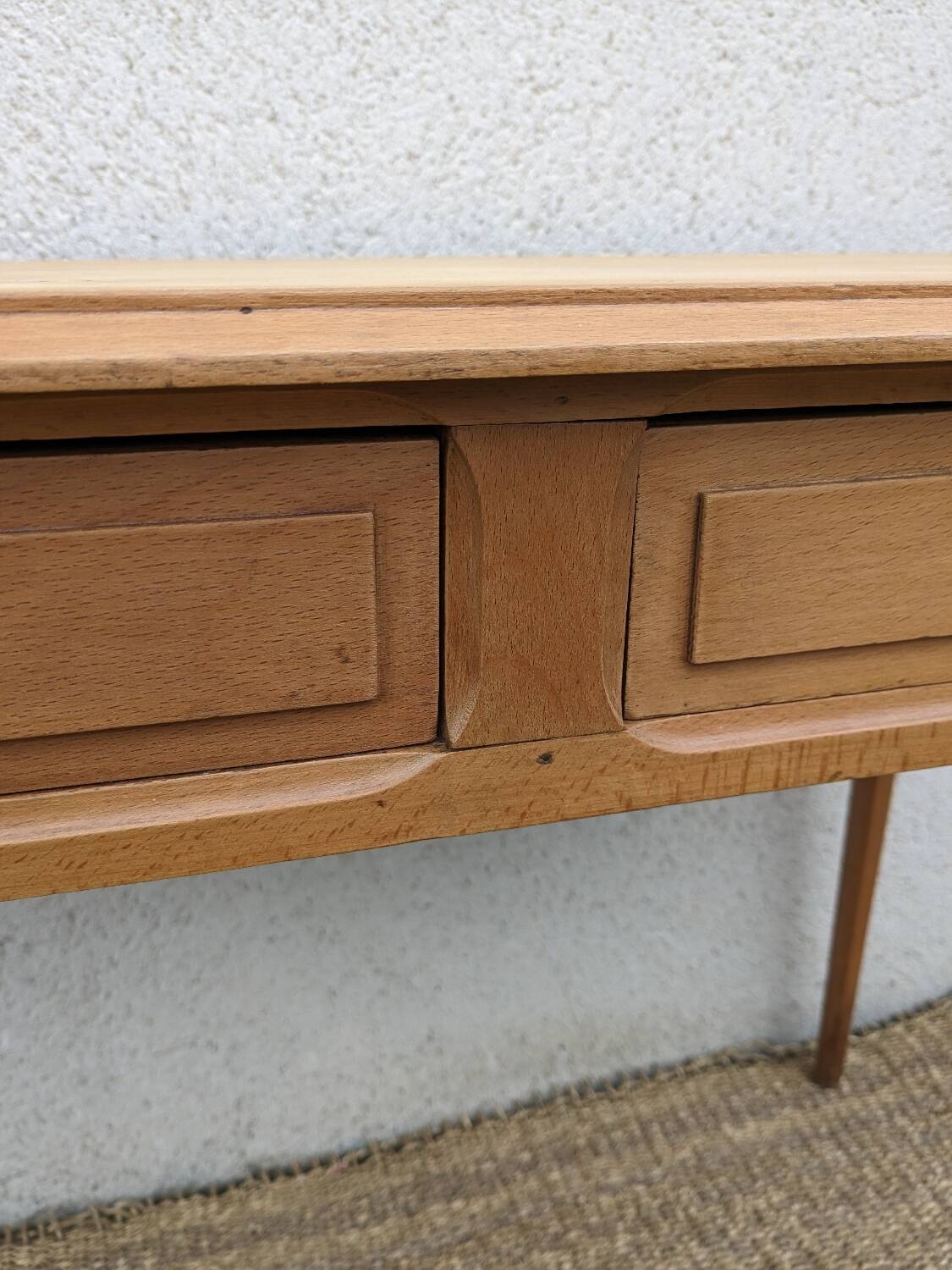 Beech desk / table 2 drawers