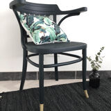 Wood curved armchair