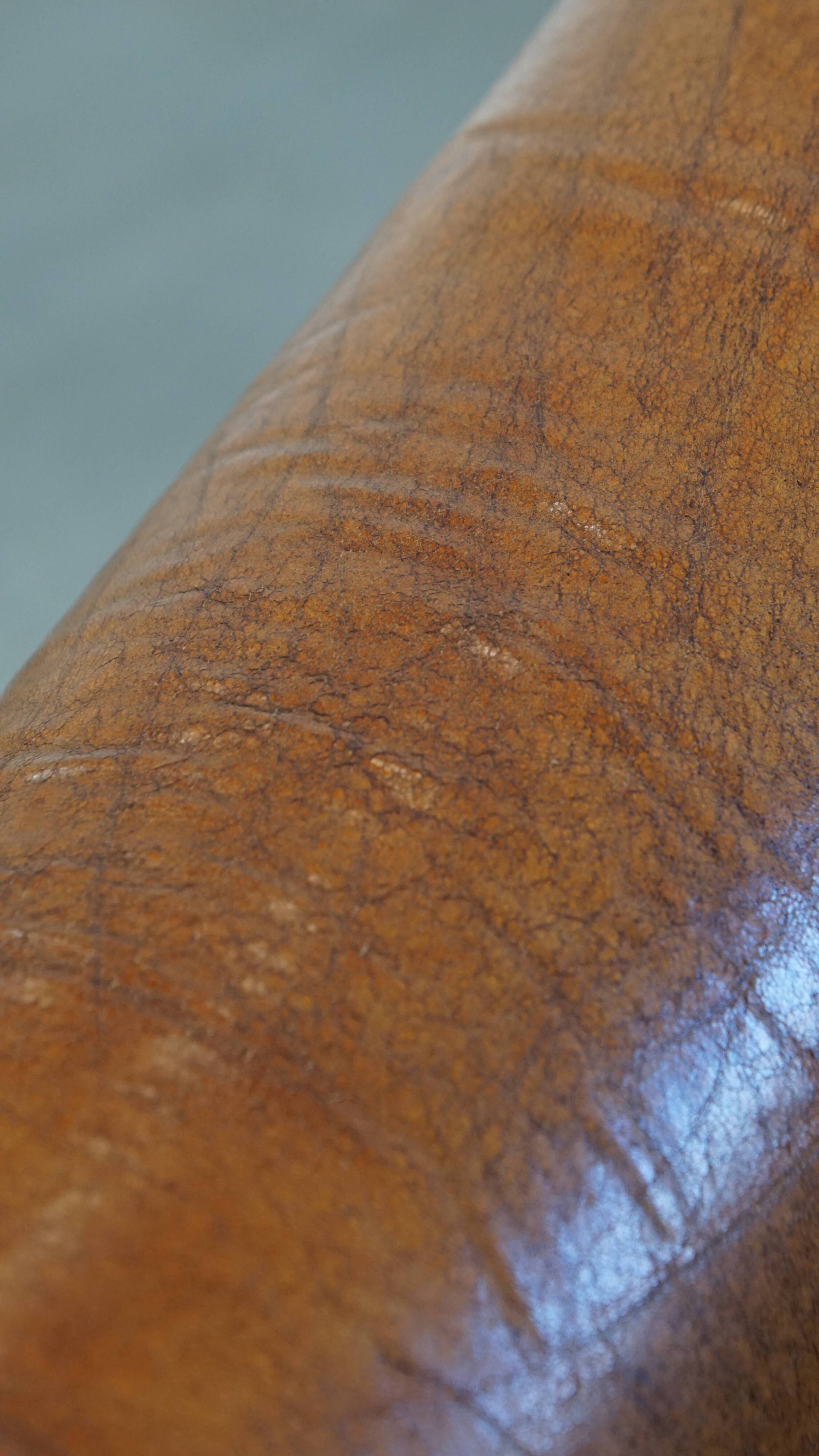 Sheepskin leather club chair