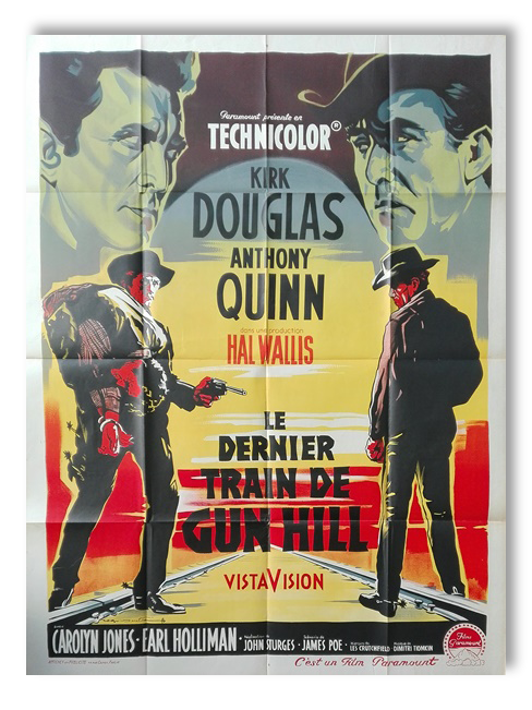 Original poster 1959 the last train of Gunn Hill 120 x 160 Kirk Dougla Western
