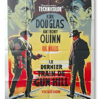 Original poster 1959 the last train of Gunn Hill 120 x 160 Kirk Dougla Western