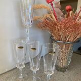 4 Arques crystal flutes, Versailles model
