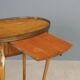 Small antique walnut and metal table, Italy, 20th century.