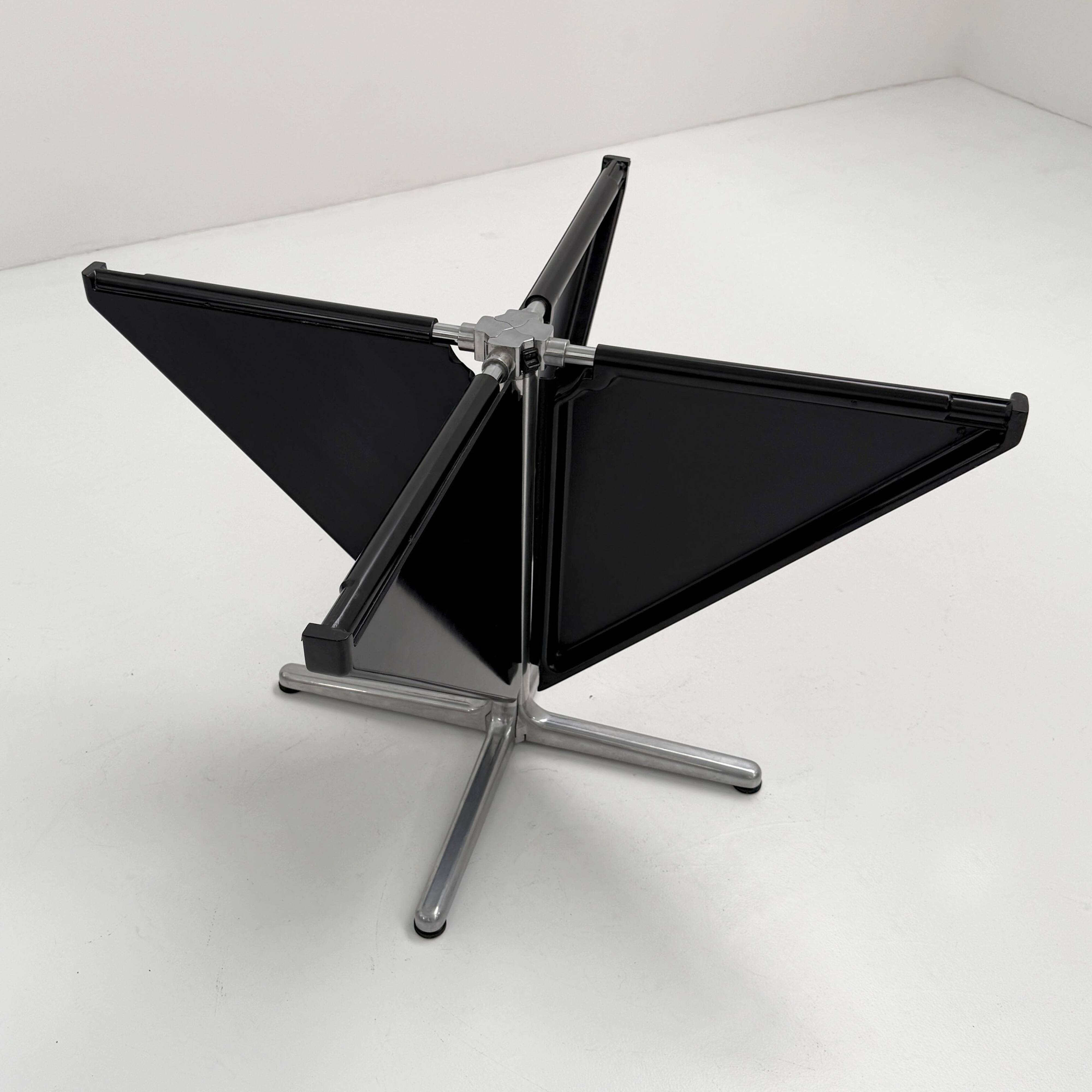 Black Plana folding table by Giancarlo Piretti for Anonima Caste
