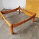 Square coffee table in solid blond wood 80s