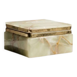 Vintage green marble/onyx jewellery box - 1960s/70s