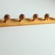 Scandinavian pine wooden ball shaped coat hooks, 1970s.