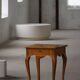 Table d'appoint danoise de style rococo en bouleau avec tiroir, début du 20e siècle