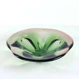 Bol en verre artistique de Frantisel Zemek pour la verrerie de Mstisov, Tchécoslovaquie