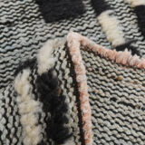 Black & beige turkish runner rug 72x284cm