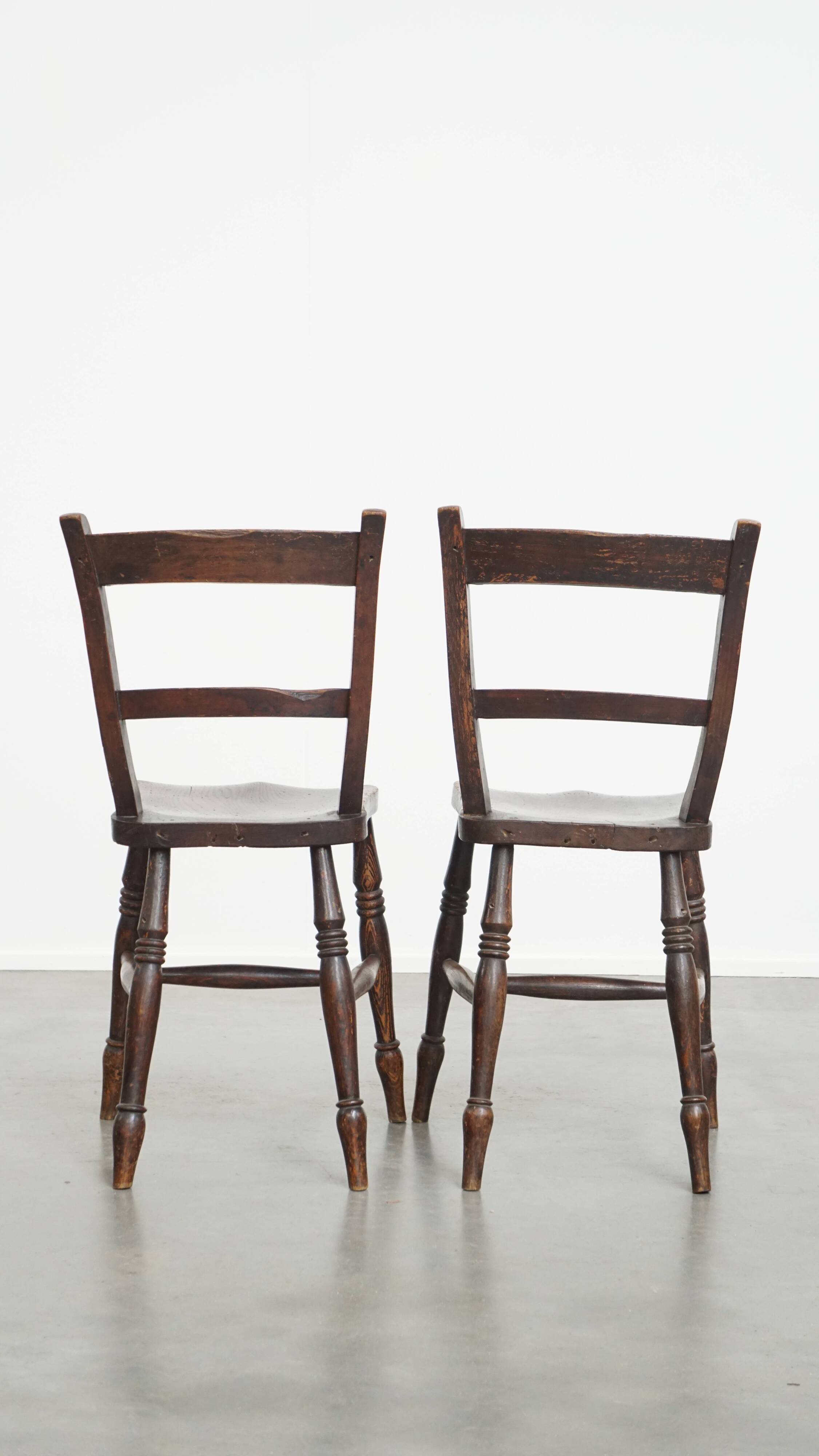 Set of 6 Antique English Oxford Dining/Kitchen Chairs