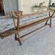 Pair of rustic solid oak farm benches 19th century - 2m90