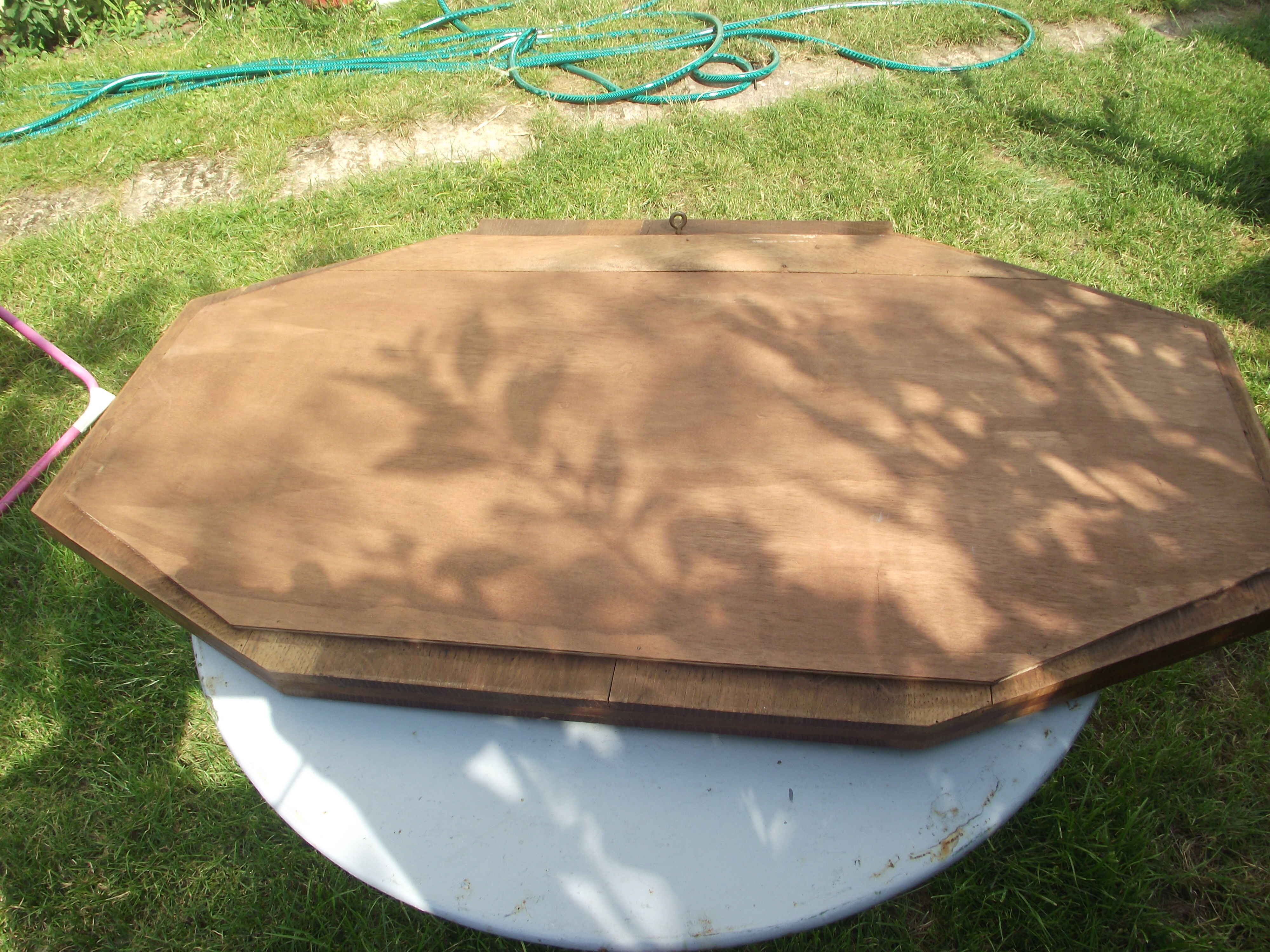 Art deco mirror carved oak 91x53cm