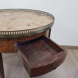 Table bouillote style Louis XVI bois marqueté