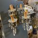 Large Bronze and Crystal Wall Sconces, Set of 2, Italy, 1950s