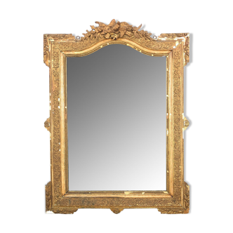 Miroir antique Napoléonien III doré français 81x109cm