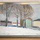 Small Vintage Modernism Painting Landscape, signed Rydholm