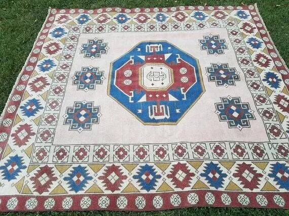 Vintage Turkish Oushak rug 190x205 cm