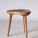 Scandinavian Tripod Pinewood and Beech Stool, 1950s
