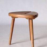 Scandinavian Tripod Pinewood and Beech Stool, 1950s