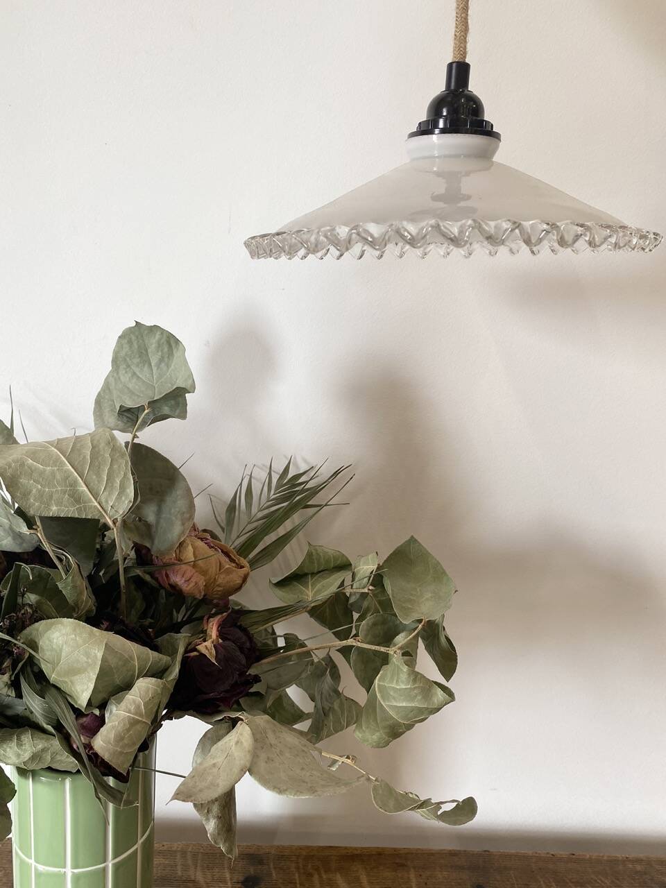 Suspension en opaline vintage "Simone"