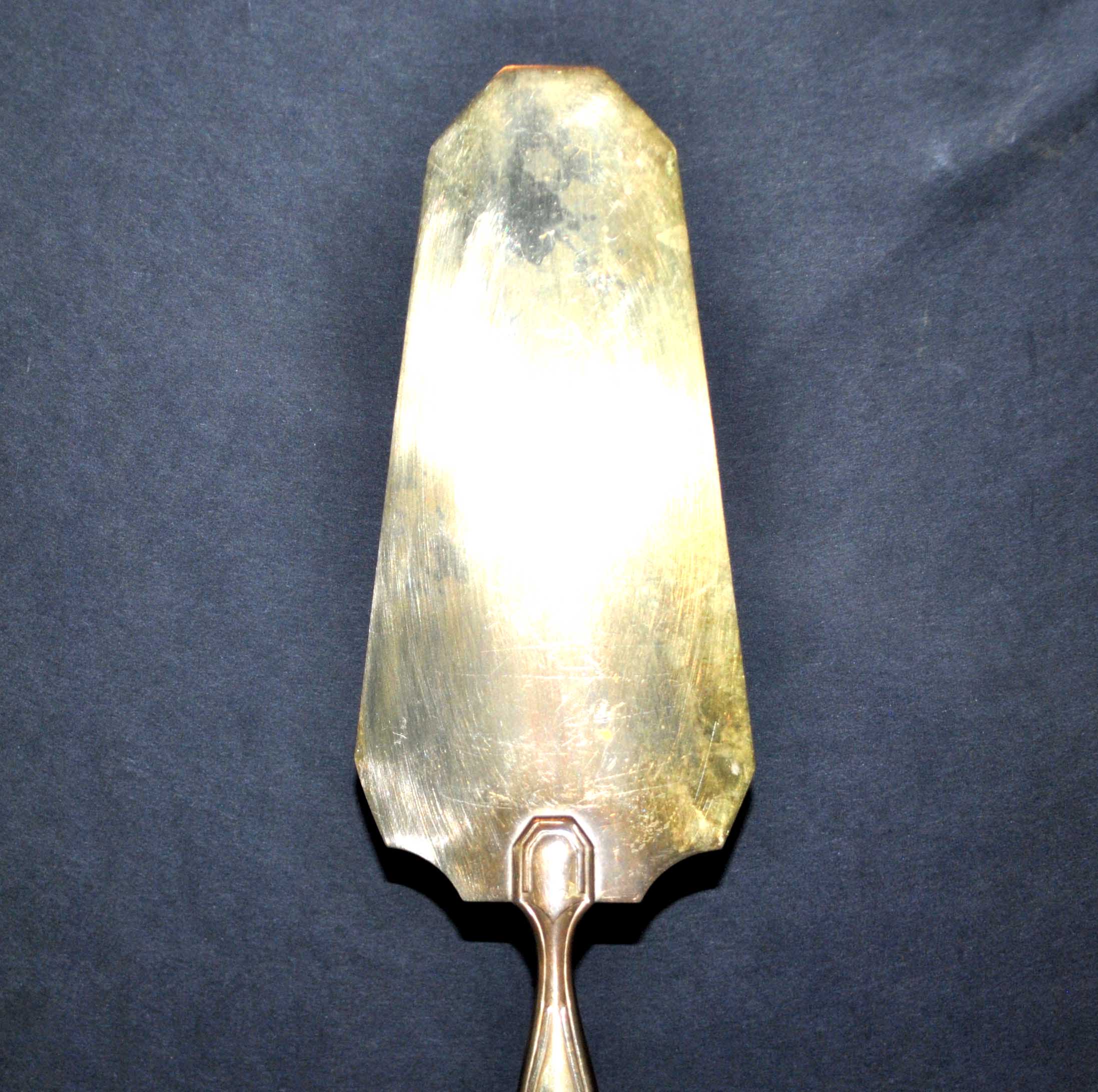 ART DECO pie shovel in silver and gold metal - Cake cover 1930