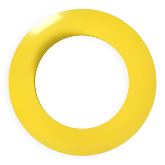 Large Mid Century wall or ceiling lamp made of glass with metal reflector